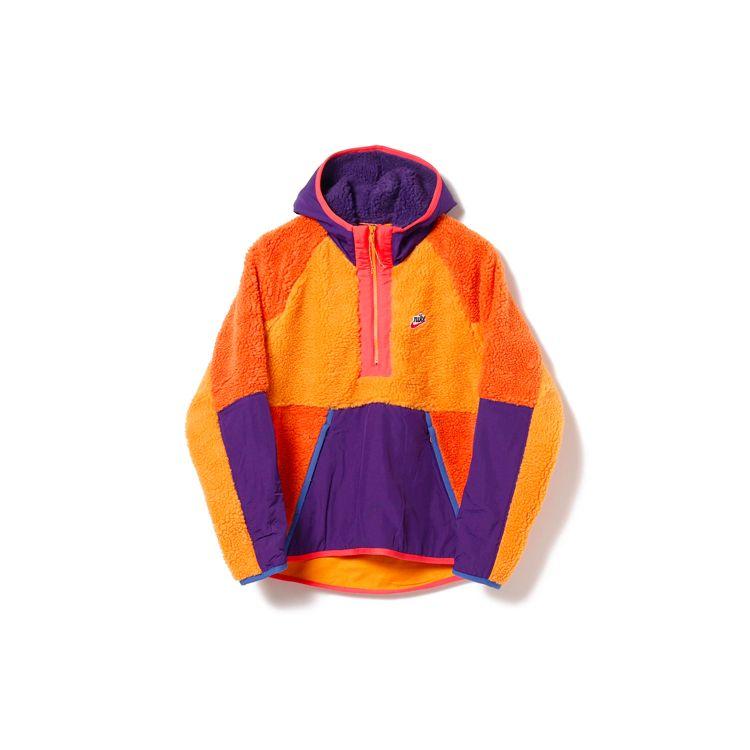Nike Men s Sportswear Sherpa Fleece Half-Zip Hoodie Orange Purple BV3766-886 S