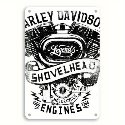 Plaque Métallique Style Vintage   Design Classique de Club de Motocyclettes avec BARLEY DAVIDSO  VYTWIN   Art Mural Durable pour la Maison