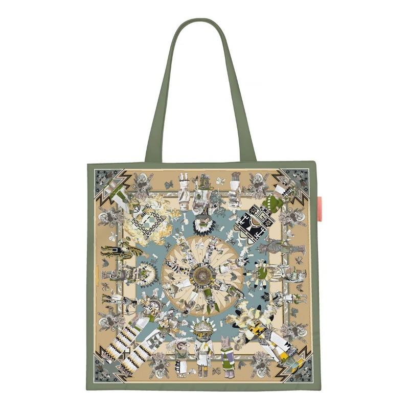Printed Canvas Bag Women's Hand Bag Large Capacity Student Tutoring Shoulder Bag