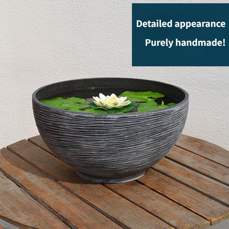 Nicht poröser Seerosen-Lotos-Topf Kupferpfenniggras Geldgras Blumentopf Kunststoff Imitationsstein Extra Große Schale Lotos-Topf