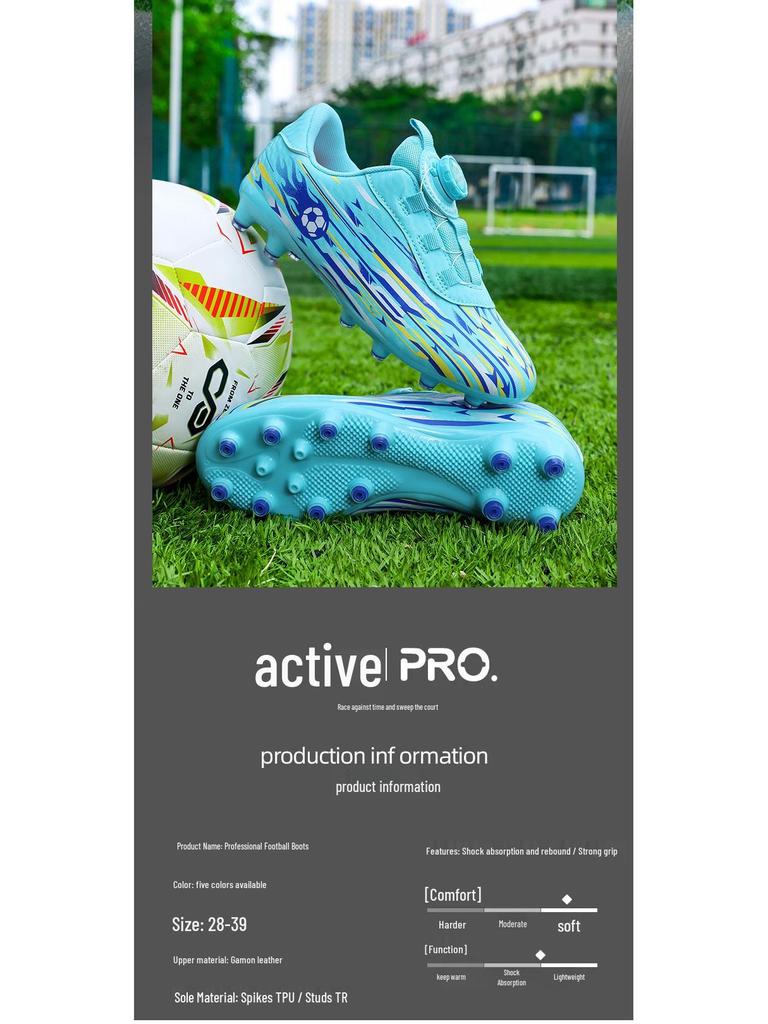 Cross-Border TF Studded Children's Football Shoes for Primary Students – AG Rotating Button for Training