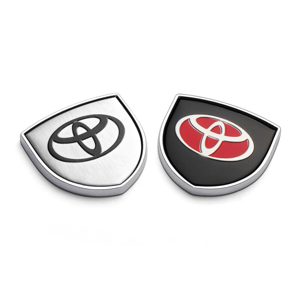 Car Styling 3D Meta Auto Door Shield Emblem Car Body Badge 3D Sticker For Toyota Corolla Yaris Chr Auris RAV4 Land Cruiser Camry