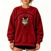 Damen Pullover Sweatshirt in Farbe, lockere Passform, überschnittene Schultern, mit Haustier-Tasche