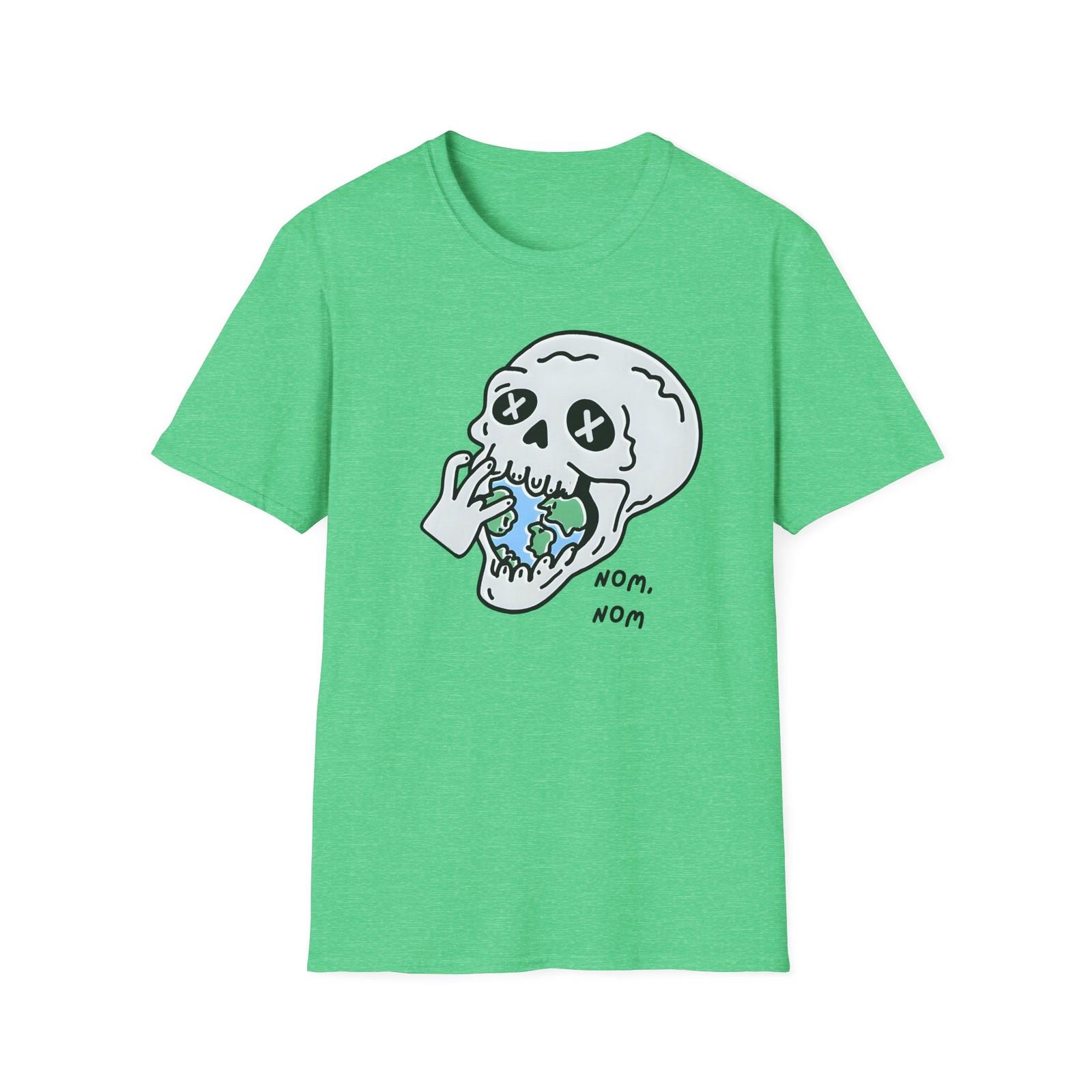 Skull & Earth Graphic Unisex Shirt - Halloween, Casual T-Shirt - All Sizes S разноцветный