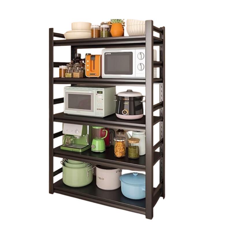 5-Tier Heavy-Duty Steel-Wood Kitchen Storage Rack