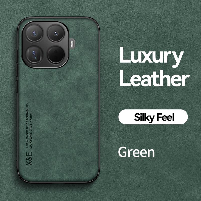 KEYSION Luxury Retro PU Leather Phone Case for Xiaomi 15T Pro Soft Silicone+PC Shockproof Phone Back Cover for Xiaomi 15T 15TPro