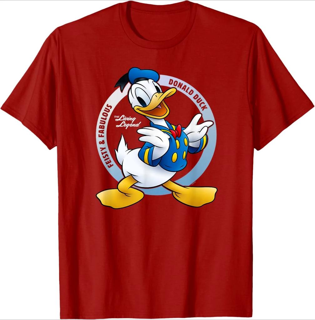 2025 Summer Disney Donald Duck Animated Character Print Boys Girls Popular Breathable 100% Pure Cotton Printed Leisure T-shirt