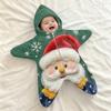 Baby-swaddleteppe med - Flanell - Rystelsesteppe for nyfødte, Juleprint Sovepose for gutter og jenter, Bærbar utendørs swaddle