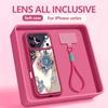 Custodia Laccetto Floreale Acquerello INS Per iPhone 17 Pro Max iPhone 16 15 Pro Max 14 13 11 16E 17E Bumper Antiurto Copertura con Cinturino da Polso