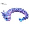 Articulated Sensory Toys 3D Printed Dragon Fidget Toy, Cute Ornaments, Desk Kawaii Cherry Blossom Decor Stress Relief Toy for Adults, Fantasy