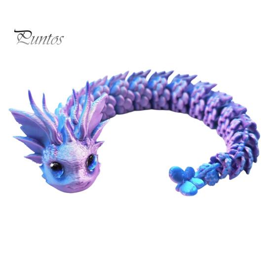 Articulated Sensory Toys 3D Printed Dragon Fidget Toy, Cute Ornaments, Desk Kawaii Cherry Blossom Decor Stress Relief Toy for Adults, Fantasy