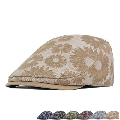 Jacquard Denim Beret Women's Peaked Cap Warm Forward Cap Flat Top Newsboy Cap