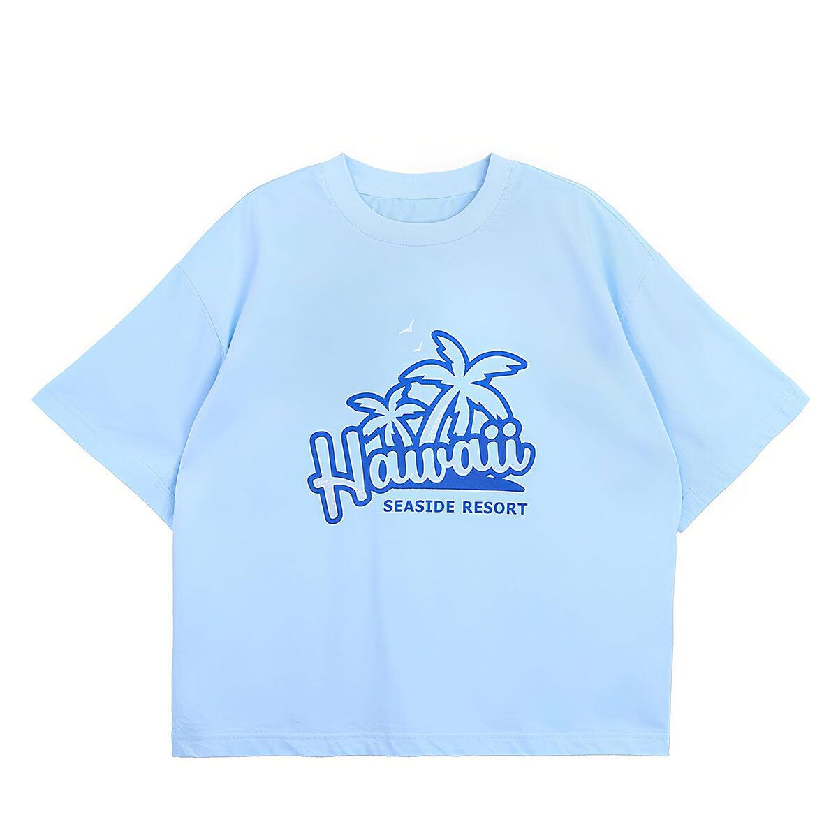 Children s short sleeve top, children s short sleeve shirt, casual vacation style 100