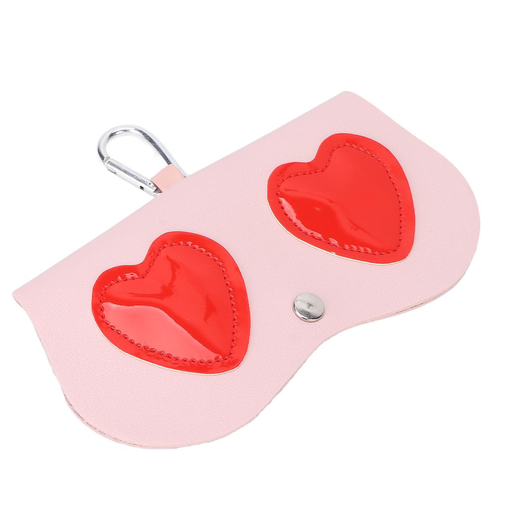Glasses Bag Cute Fashion Pink Red Love Pattern Portable Glasses Storage Decoration Bag