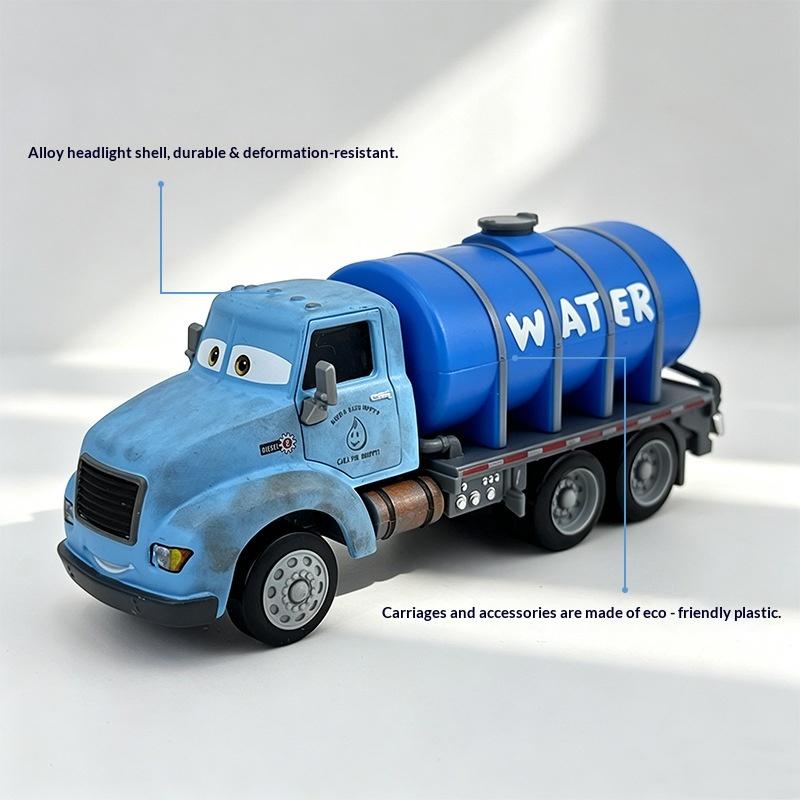 Rare Mr. Drippy Water Truck 1:55 Die-cast Pull-Back Toy - Alloy Cab, Plastic Body, Collectible Cars Model