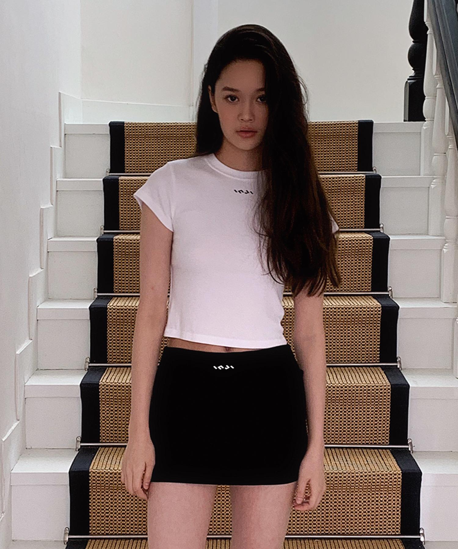 Ingi Active Ribbed Logo Baby Tee White One