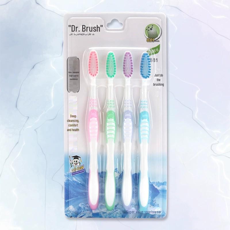 Doctor Brush Family Pack: Soft-Bristled Toothbrushes in Various Colors
