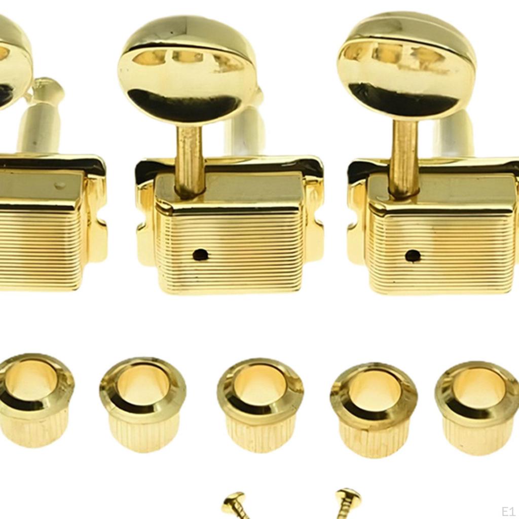 6 Pieces Retro Electric Guitar Tuners Split Shaft Tuning Pegs Sturdy with Bushings Screws Accessory