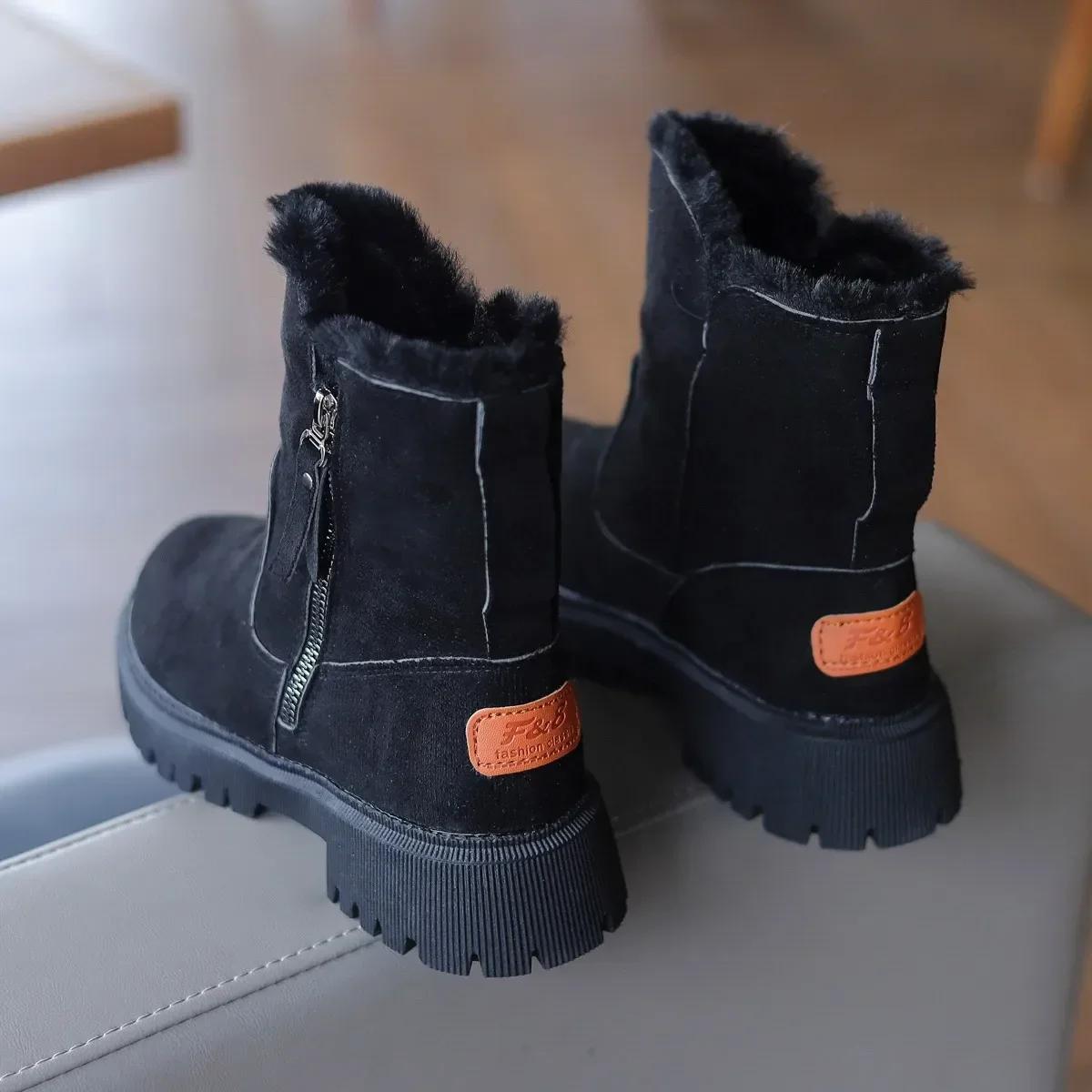 Полувысокие Элегантные Замшевые Туфли на Среднем Каблуке для Женщин До середины икры — фото 4