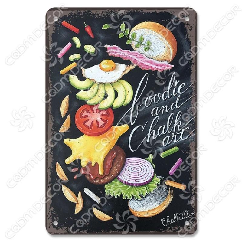 Eat Breakfast at Night Funny Sign, Kitchen Wall Decor Metal Plaque 20x30cm