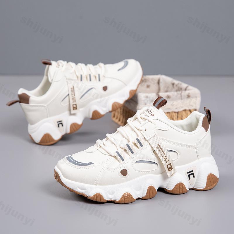 Fashion 2025 New Spring Women's Shoes Comfortable Soft Bottom Lace Up Anti Slip Sports Shoes Lightweight Outdoor Fashion Casual Shoes