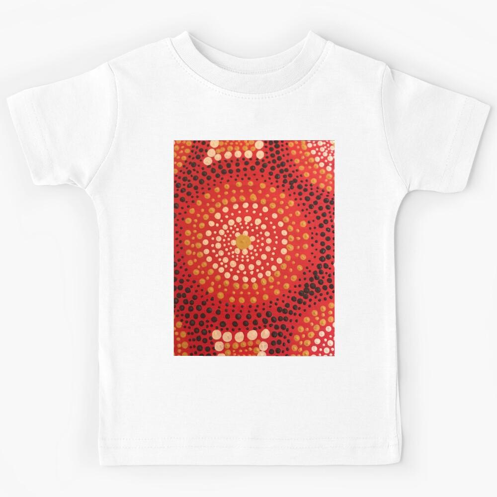 Aboriginal Dot art - orange life Kids T-Shirt 170