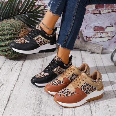 Damen Freizeitsportschuhe Leopardenmuster 2026 Herbst Bequem Rutschfest Outdoor-Schuhe Abriebfest Weichsohlige Freizeitschuhe