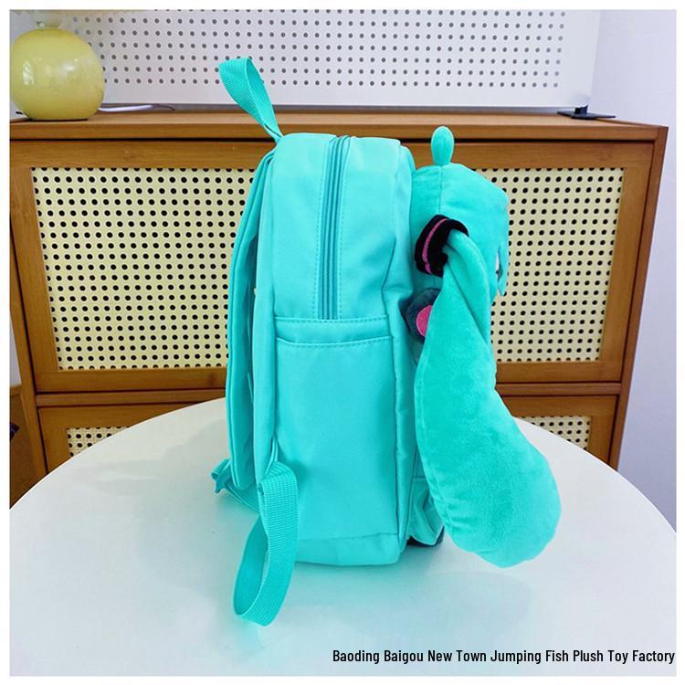 Cute Hatsune Miku Plush Backpack - Cartoon Doll Bag for College Students & Girls
