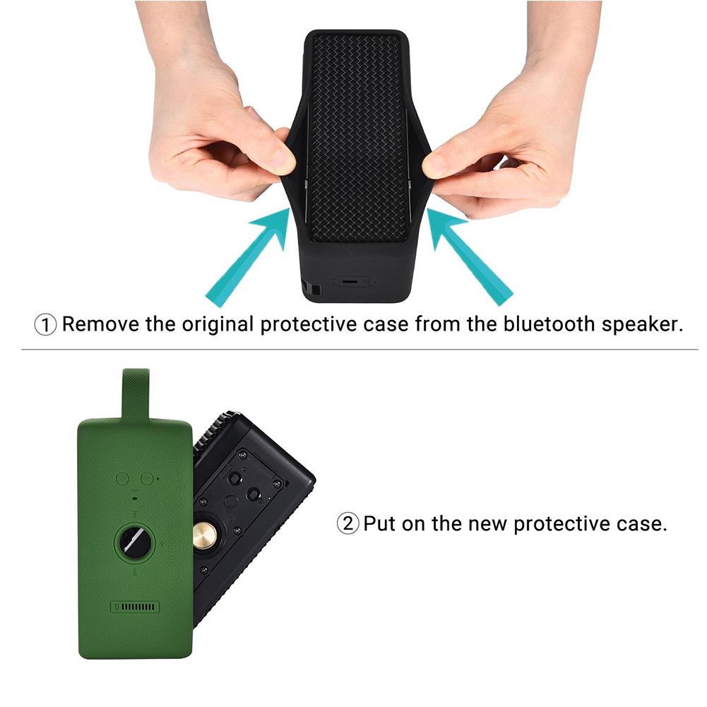 Silicone Anti-Fall Speaker Case with Handle Soft Skin Protective Cover Waterproof for Marshall EMBERTON III Bluetooth Speaker