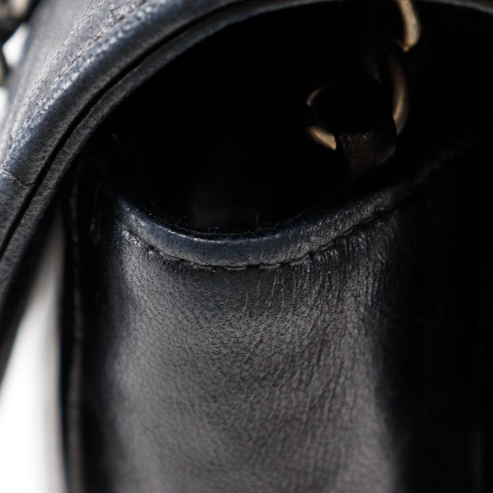 CHANEL 2.55 Chocolate Bar Shoulder Bag ChainShoulder vintage black lambskin Women Used