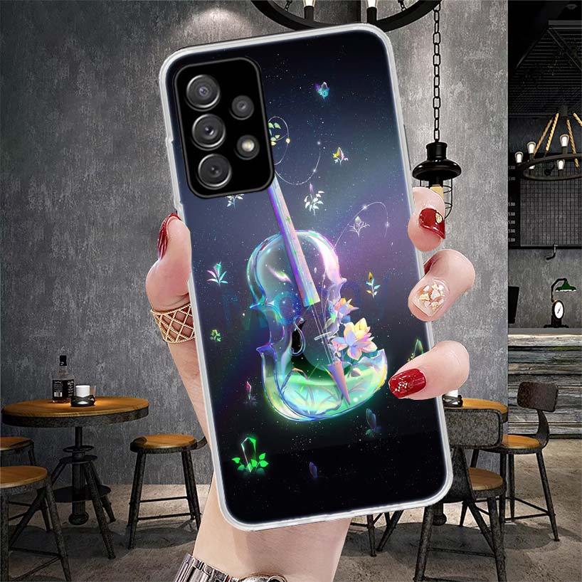 Music Violin Phone Case For Samsung Galaxy A13 A14 A15 A16 A17 A53 A54 A55 A56 A57 A33 A34 A35 A36 A37 A23 A24 A25 A26 Galaxy A1