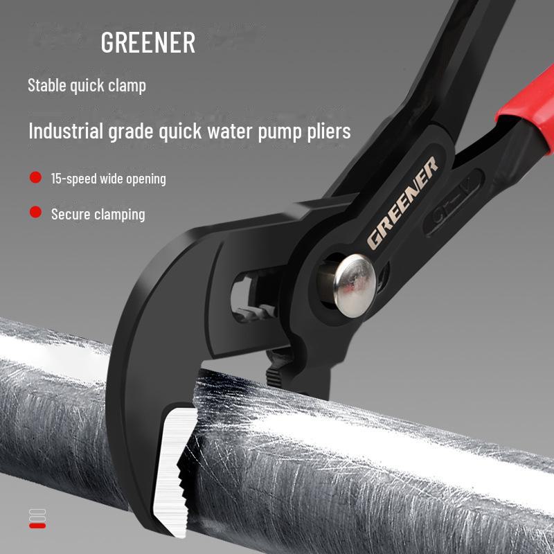 Green Forest Adjustable Universal Water Pump Pliers - Multi-functional, Large Mouth