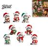 Cute Kitten Xmas Decor Christmas Ornament for Tree Hanging 2D Flat Wooden Animal Decorative Pendant with Lanyard Home Holiday Party Supplies