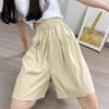 Colorful High-Waist Ice Silk Women's Loose Slimming Wide-Leg Summer Shorts