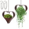 Metal Heart Shape Hanging Plant Holder for Garden Porch or Home Decoration Detachable Flower Pots Drain Hole Planter