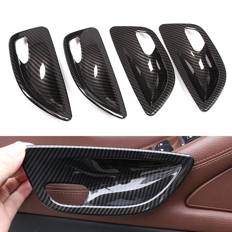 Für BMW F10 520 Autotürgriffschale Abdeckung Karbonfaser Türgriffleiste Auto Innenraumveredelung Karbonfadenmuster Farbe