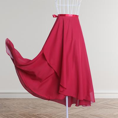 Women's Classical Dance Skirt Training Dress Ballet Dance Skirt One Piece Lace Up Dance Skirt Chiffon Yarn Skirt