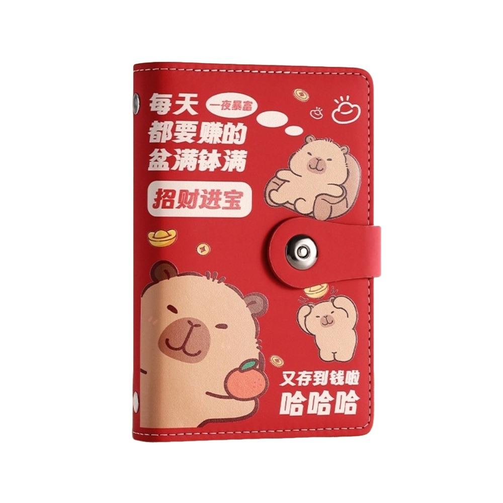Lockable Design 100 Envelopes Money Saving Challenge Capybara Savings Binder  for Children