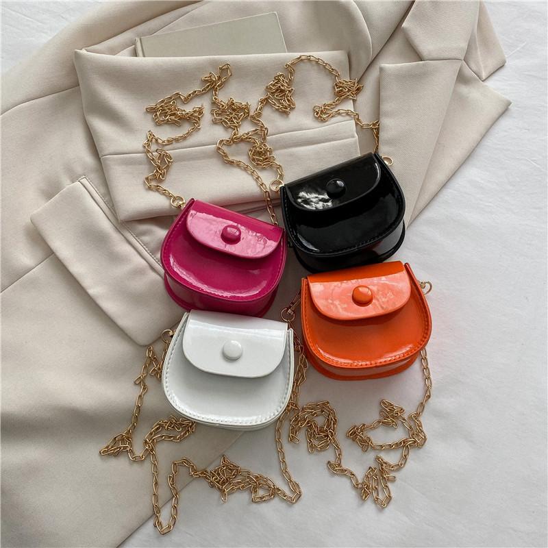 Lacquer Contrasting Color Small Bag Women's 2025 Autumn New Trend Fashion One Shoulder Crossbody Small Square Bag Simple Bag