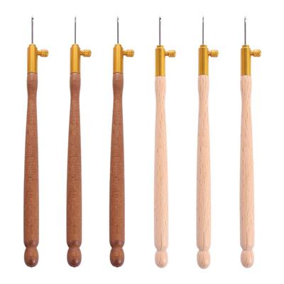 Sticknadeln mit Holzgriff, Mehrere Größen, 3 Nadeln, Häkelnadeln, Stricknadel, Kreuzstichnadeln, Perlenstickerei