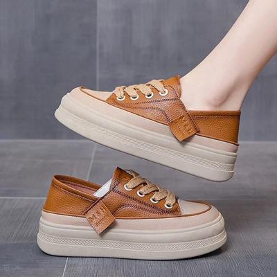 Sneakers Women Flats Platform Walking Shoes New Brand Solid Leather Designer Lace Up Casual Sport Running Travel Shoes