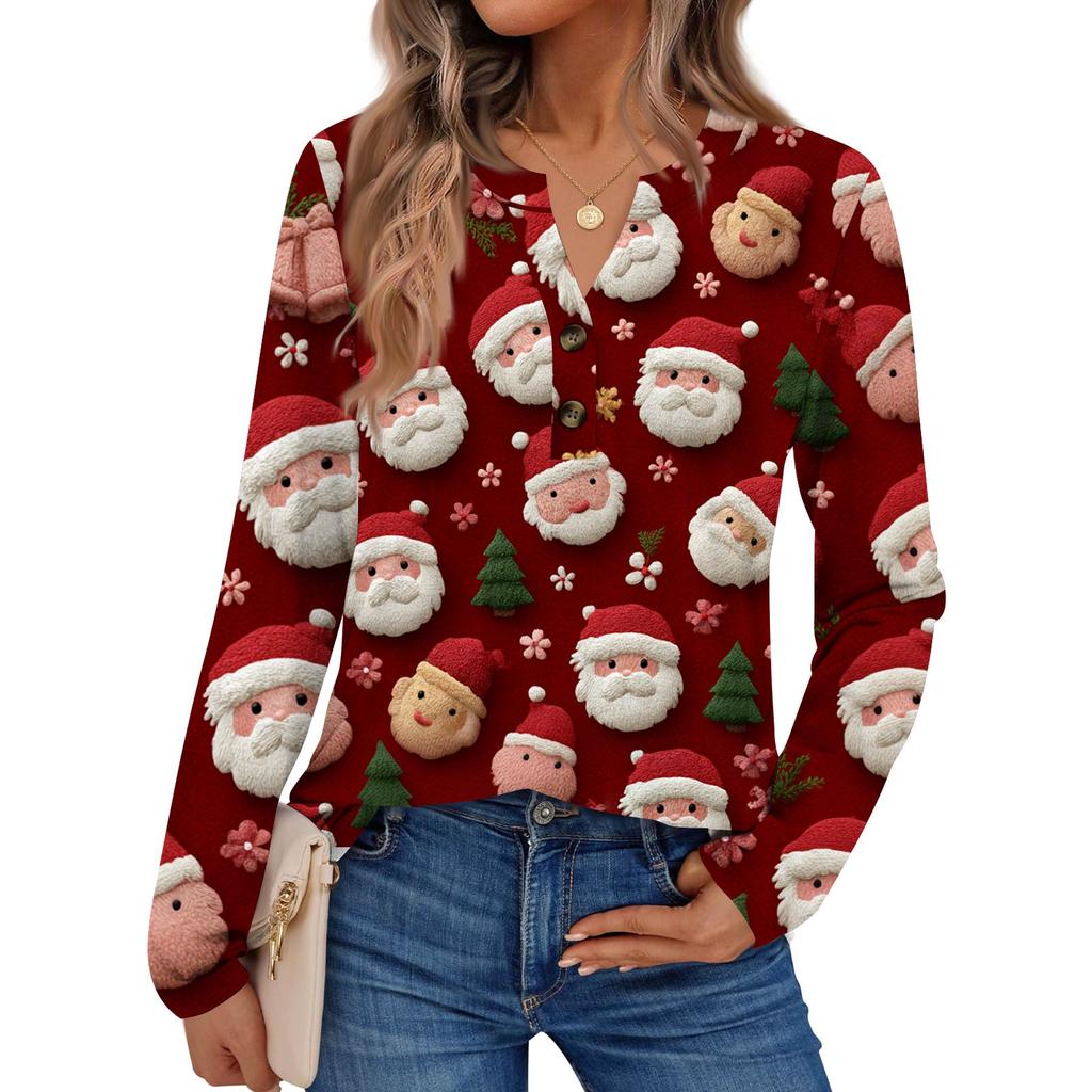 Women's Print Long Sleeve Shirts Elegant Casual Tops Trendy Shirts Tops