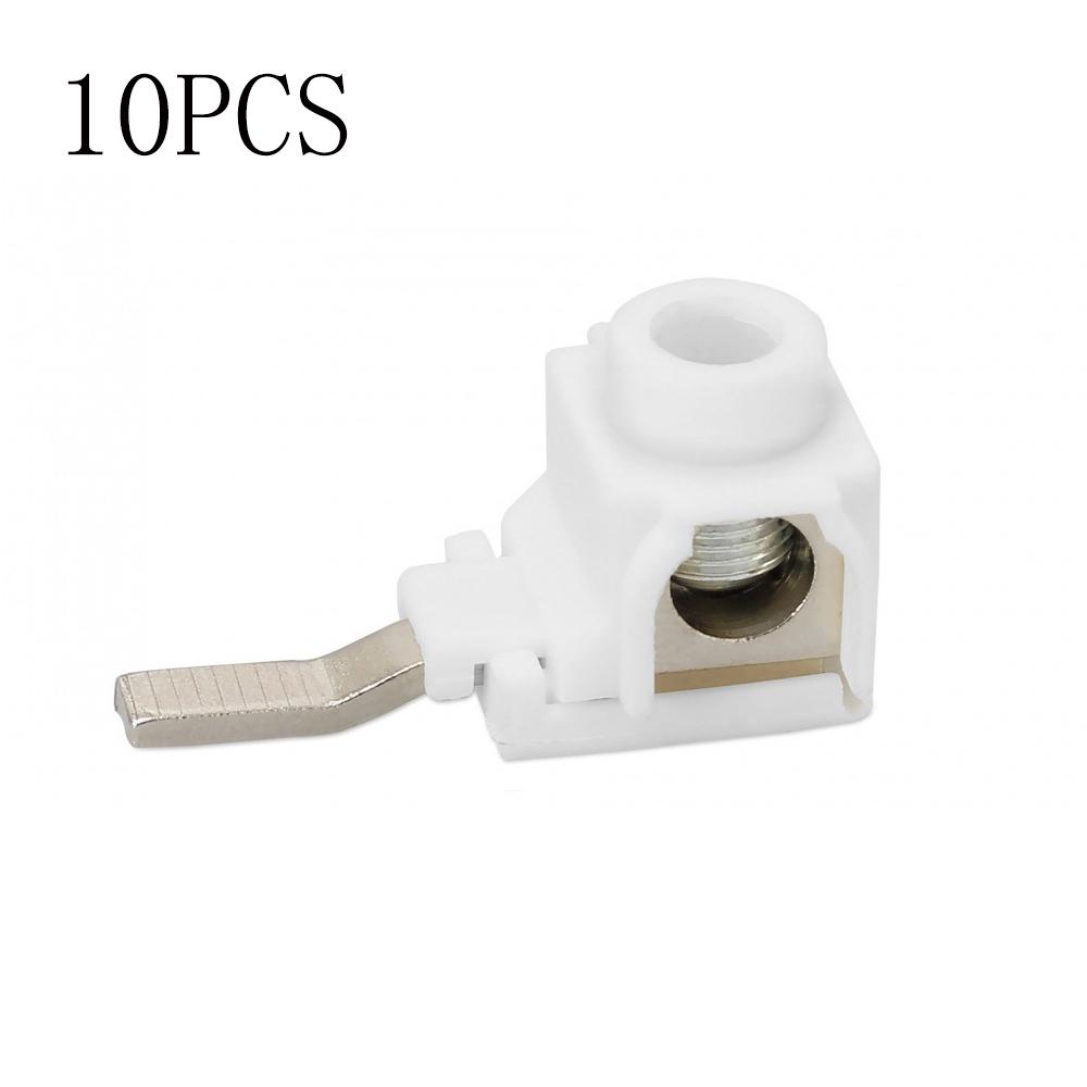 10PCS 25mm² 63A Terminals For Busbar Circuit Breaker Distribution Box Electrical Wire Connector Plastic+Metal White Terminals