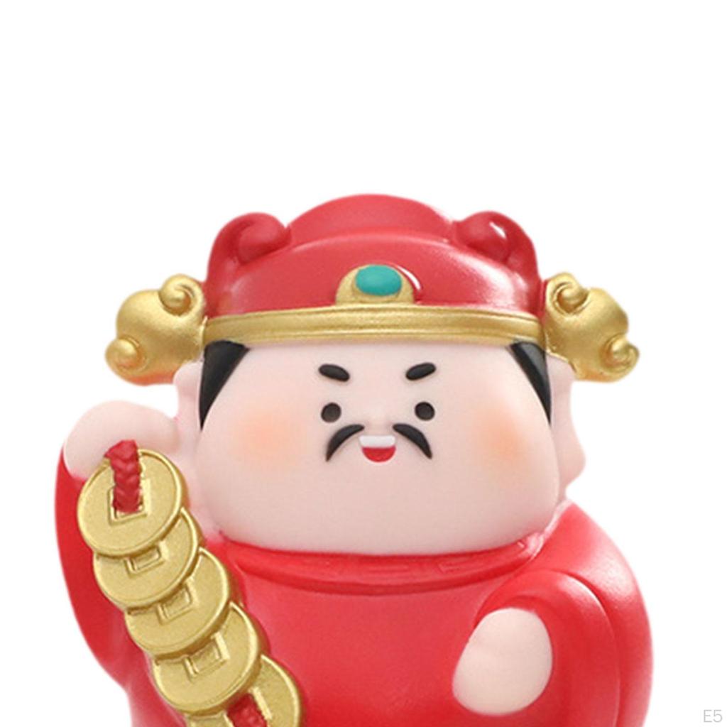 Chinese God of Wealth Statue Desk Ornament Art Crafts Decorative Miniature Sculpture Feng Shui