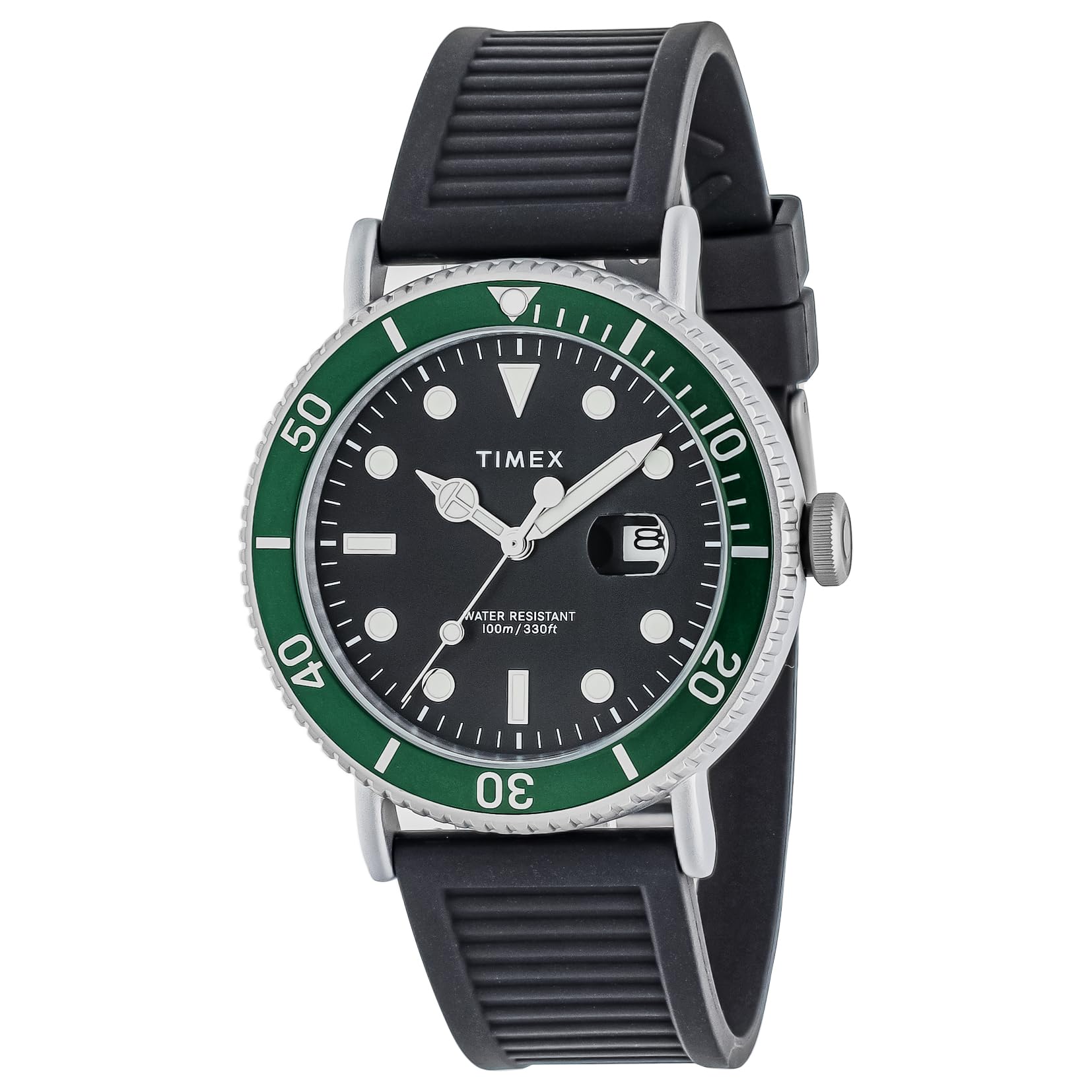 

[TIMEX] Часы Timex Portside Green Dial Stainless Steel Mineral Glass Quartz Philippine Watch Brand TW2W16700 Mens Black