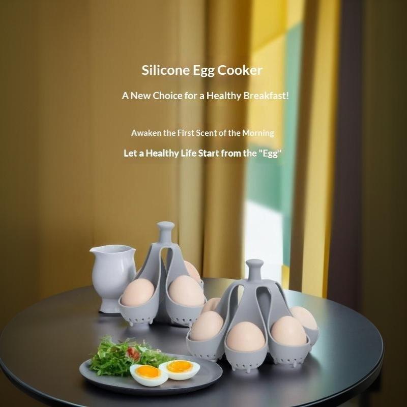 Silicone Egg Cooker High-Temperature Resistant Silicone Steaming Eggs Boiler For Home Quick Breakfast Prep Kitchen Tools