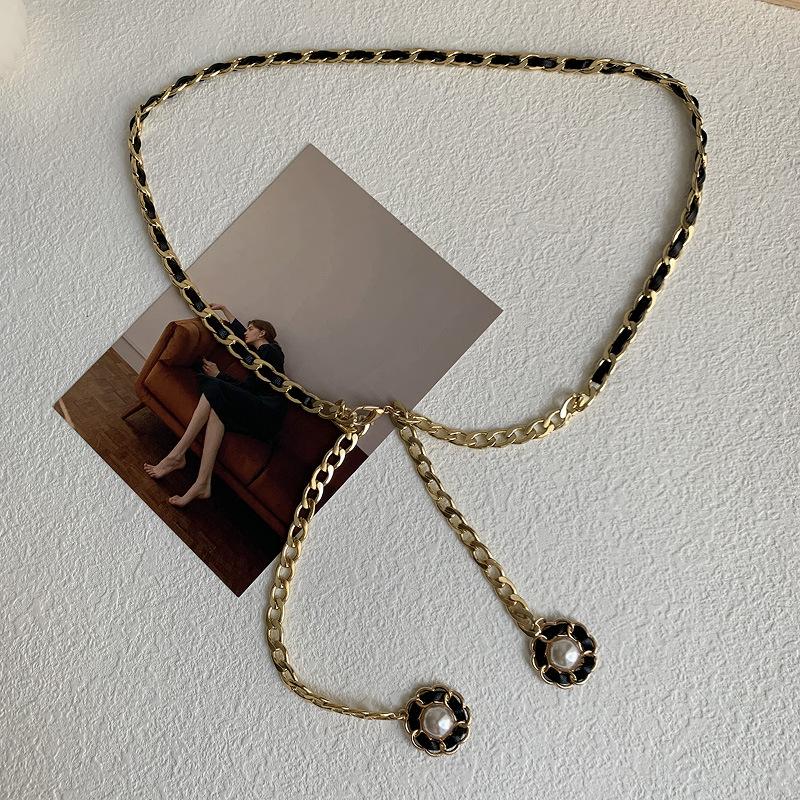 

Chain Womens Trendy Waist Belt In Elegant Black And Chic Colors White чёрный