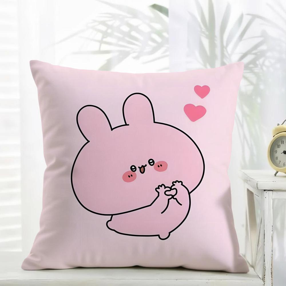 Asamimichaan Asleep Cute Asamimi Cushion Cover comfort Daily Washable Linen Soft  for Sofa Bed Home Room Decor