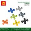 123 Peças/lote NO32072 Roda Dentada de Eixo Giratório com 4 Furos Bloco de Construção Acessórios de Cor Moc Compatível com Tijolo DIY Brinquedos para Crianças