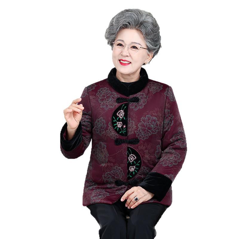 Warm Autumn-Winter Coat for Middle-Aged and Elderly Women - Plus Velvet, Cotton Jacket